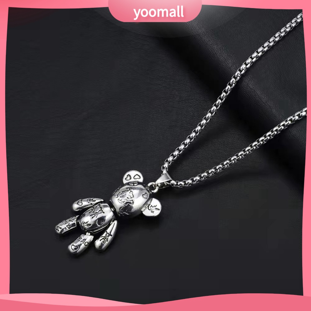 [YM] Vòng cổ Mặt Hình Gấu Robot Bóng Cao Có Thể Di Chuyển Không Gây Dị Ứng Thời Trang Punk Hip Hop Làm Quà Tặng Cho Bữa Tiệc