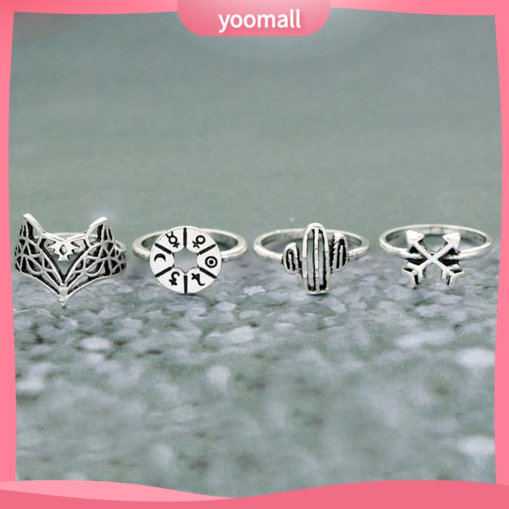 Bộ 12 Nhẫn Đeo Đốt Ngón Tay Phong Cách Vintage Xinh Xắn