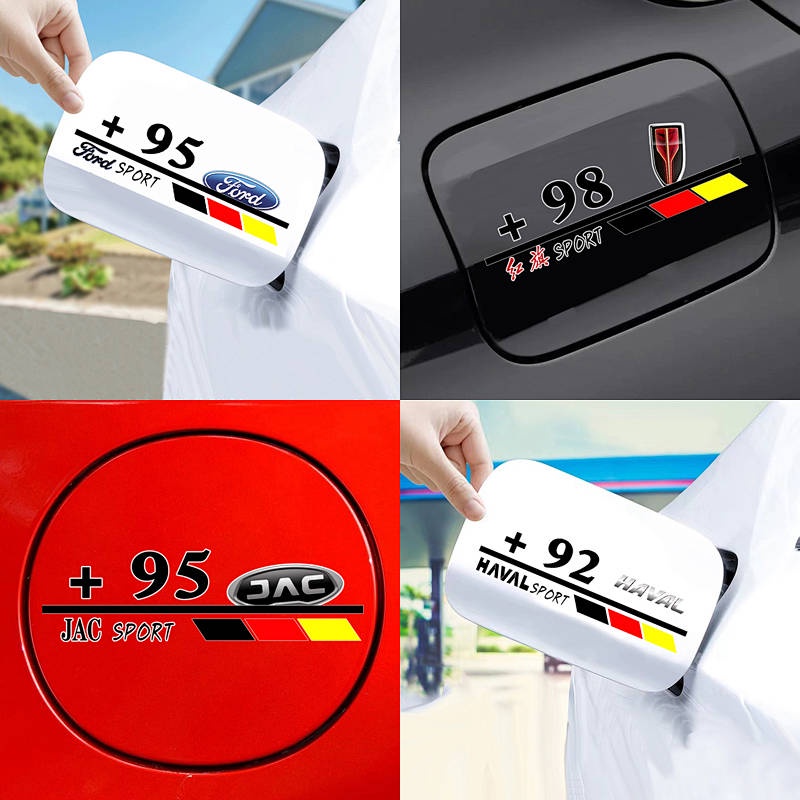 Automotive Fuel Tank Cap Stickers 92#95# Refueling Number Prompt Warning Car Body Decoration Modification Sports Logo Sticker Flowers Cute stickers Car fuel tank cap decoration