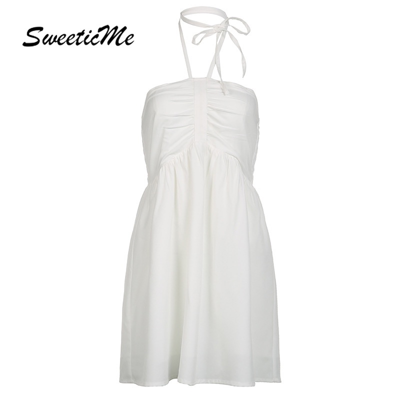 Đầm Ngắn Rút Dây Màu Trơn Thời Trang Mới 2023 Cho Nữ