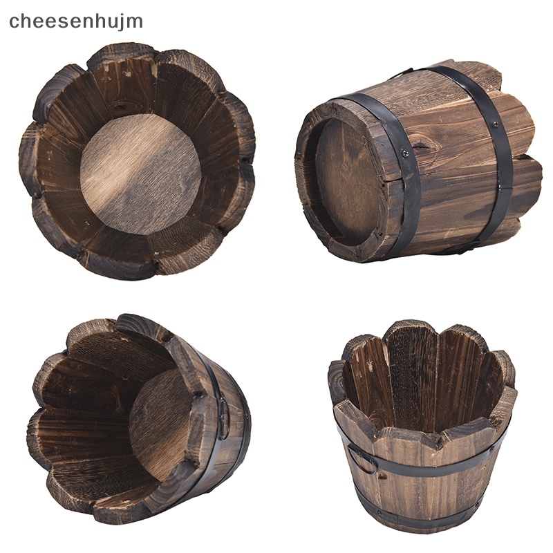 Chậu Hoa Hình Tròn Bằng Gỗ Dùng Trang Trí Nhà Cửa / Văn Phòng / Tiệc Cưới