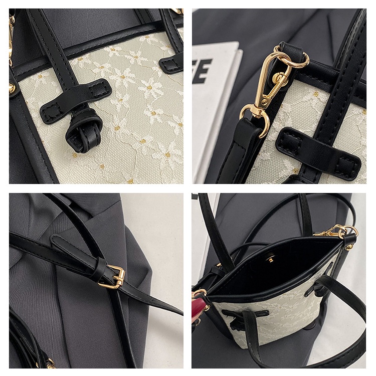 Túi Đeo Chéo Đựng Điện Thoại Phối Ren Thời Trang Hàn Quốc