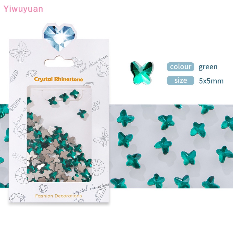Bộ 100 Phụ Kiện Trang Trí Móng Tay Hình Bướm 3D DIY Mới