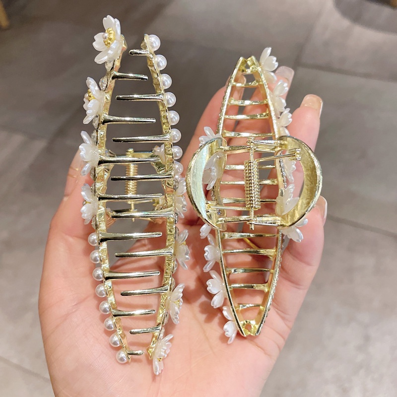 Kẹp Tóc Kim Loại Hình Hoa Đính Đá Thời Trang Cho Nữ