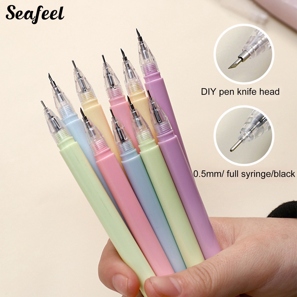 Set 2 Bút Cắt Giấy Hai Đầu Ngòi 0.5mm Bằng Thép Vonfram Tự Làm Sổ Tay / Giấy Thủ Công Cho Học Sinh