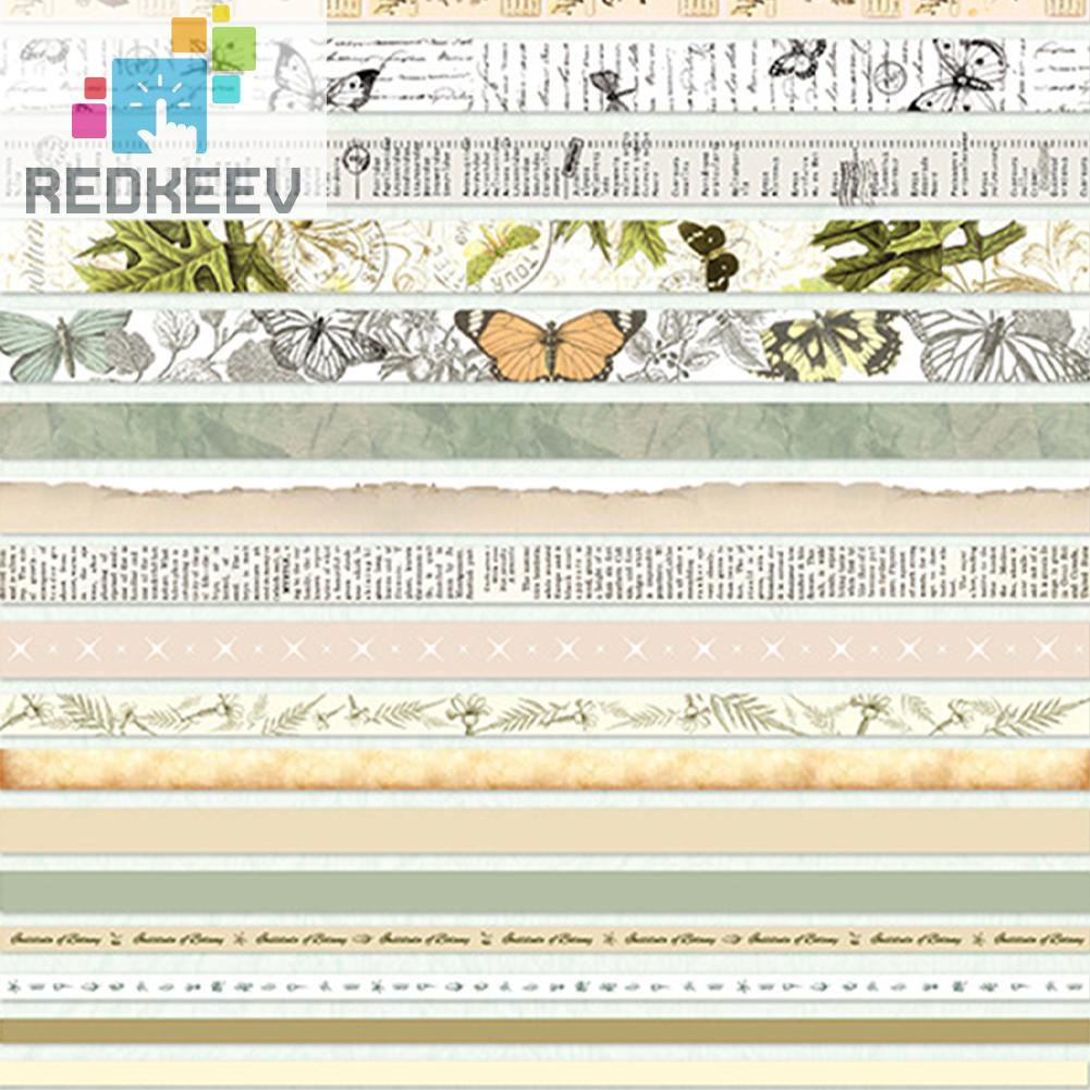 Bộ Băng Keo Dán Trang Trí Thủ Công Kiểu Vintage Dễ Thương