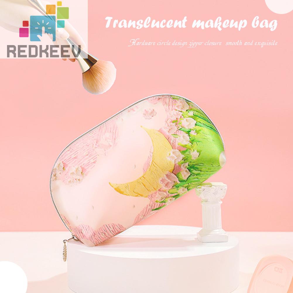 Túi Đựng Mỹ Phẩm Bằng TPU Họa Tiết Hoa Đa Năng Tiện Dụng Cho Nữ