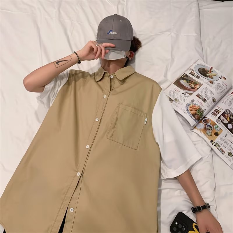 Áo Ba Lỗ Giả Hai Lớp In Chữ You First Love Laowang Waffle Phong Cách Nhật Bản Trẻ Trung Dành Cho Nam