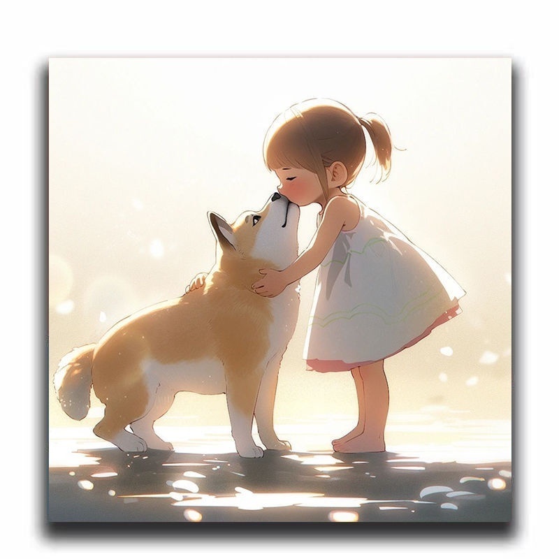 Bộ Tranh Sơn Dầu Kỹ Thuật Số Tự Làm Hình Chú Chó Shiba Inu BP2 30 * 30cm