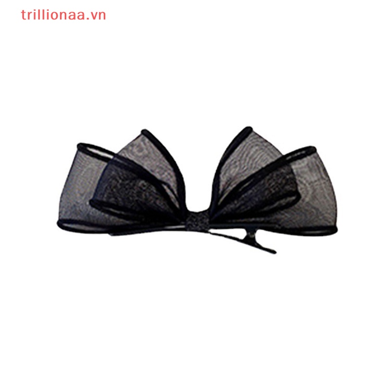 Kẹp Tóc Nơ Lưới Hai Lớp Màu Đen Thời Trang Cho Nữ Mã 2023