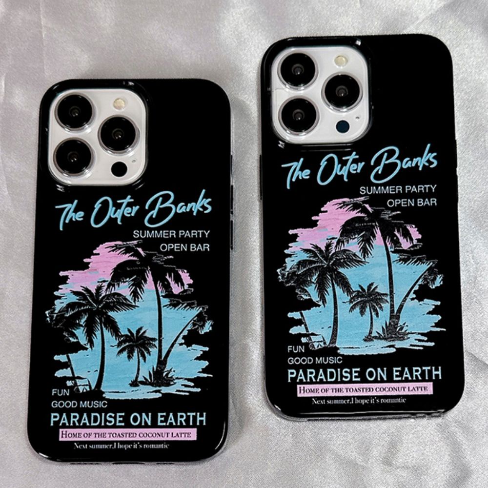 Ốp Điện Thoại TPU Mềm Siêu Mỏng Họa Tiết Cây Dừa Sáng Tạo Cho IPhone 14 13 12 11 Pro Max X XR 8 7 Plus SE