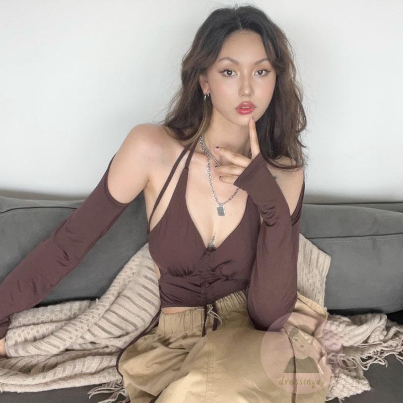 Áo Thun Không Tay Dây Rút Thời Trang Mùa Hè Cho Nữ