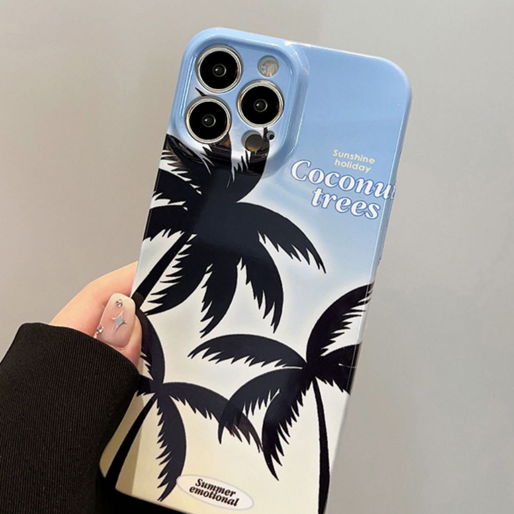 Ốp Điện Thoại TPU Mềm Chống Sốc Họa Tiết Cây Dừa Mùa Hè Cho IPhone 14 13 12 11 Pro Max X XR 8 7 Plus SE
