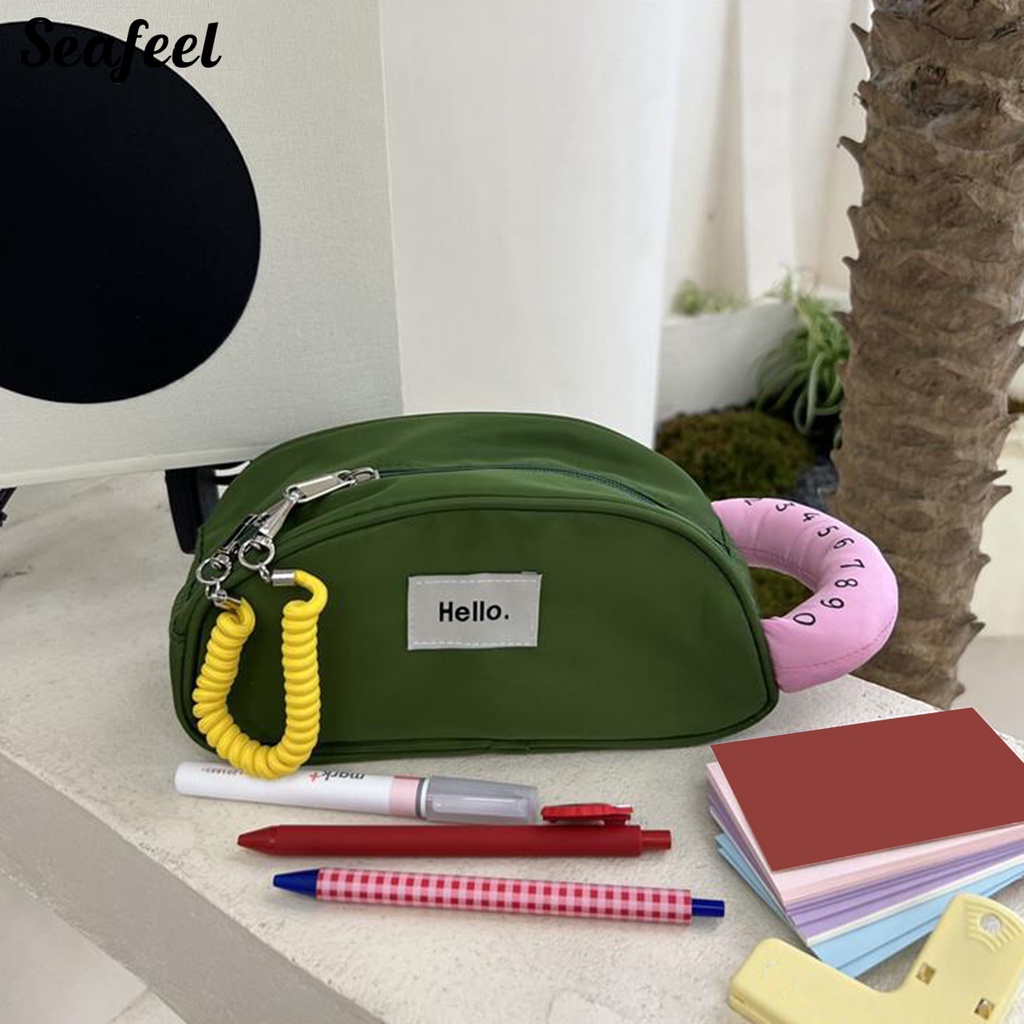 Túi Đựng Bút Chì Đa Năng Có Tay Cầm Và Khóa Kéo Tiện Dụng Cho Học Sinh