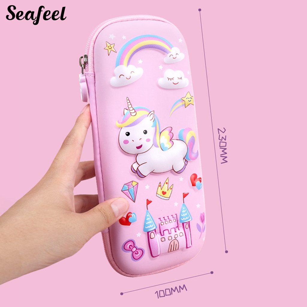 Túi Đựng Bút Dạng Lưới In Họa Tiết Hoạt Hình Kitty Dễ Thương