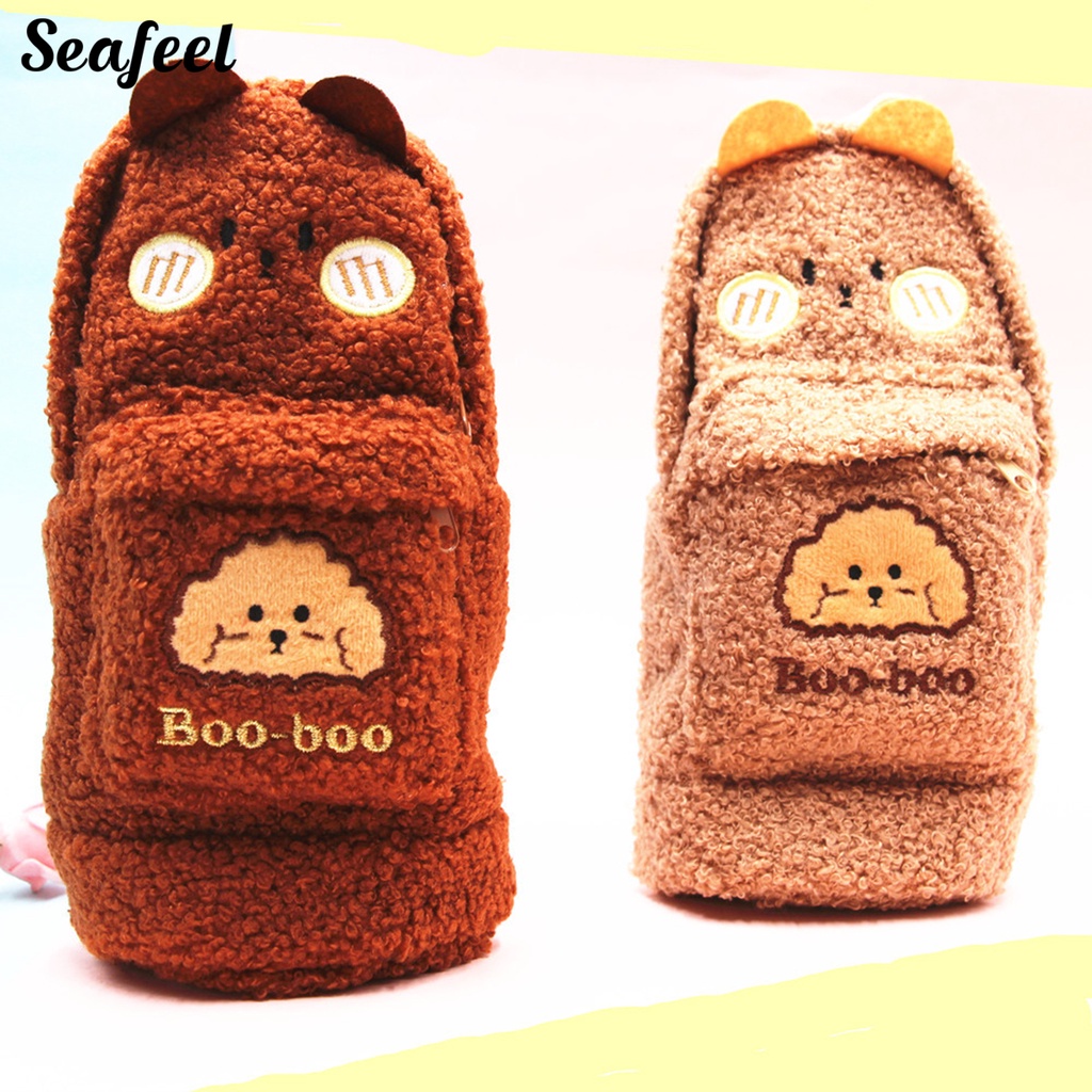 Túi Đựng Bút Lông Xù Chống Mòn Đa Năng Sức Chứa Lớn