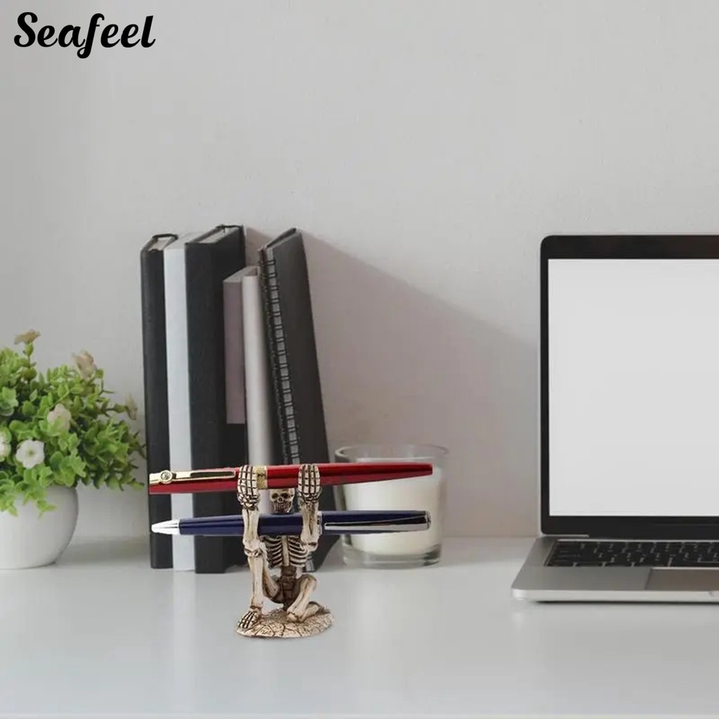 Giá Đỡ Bút Hình Bộ Xương Bằng Nhựa Resin Bền Sắp Xếp Gọn Gàng Để Bàn Văn Phòng