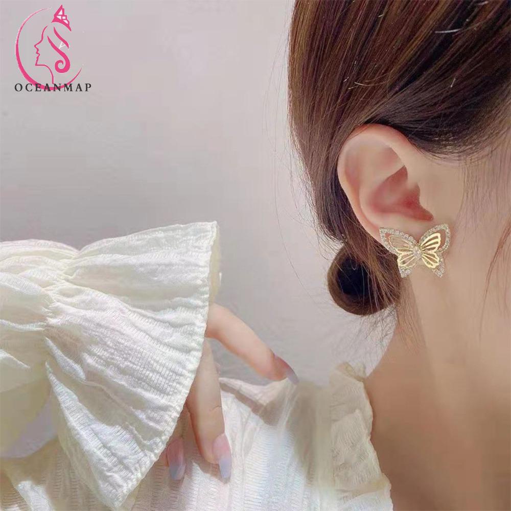 Bông Tai Hình Bướm Bằng Hợp Kim Đơn Giản Thời Trang Cho Nữ