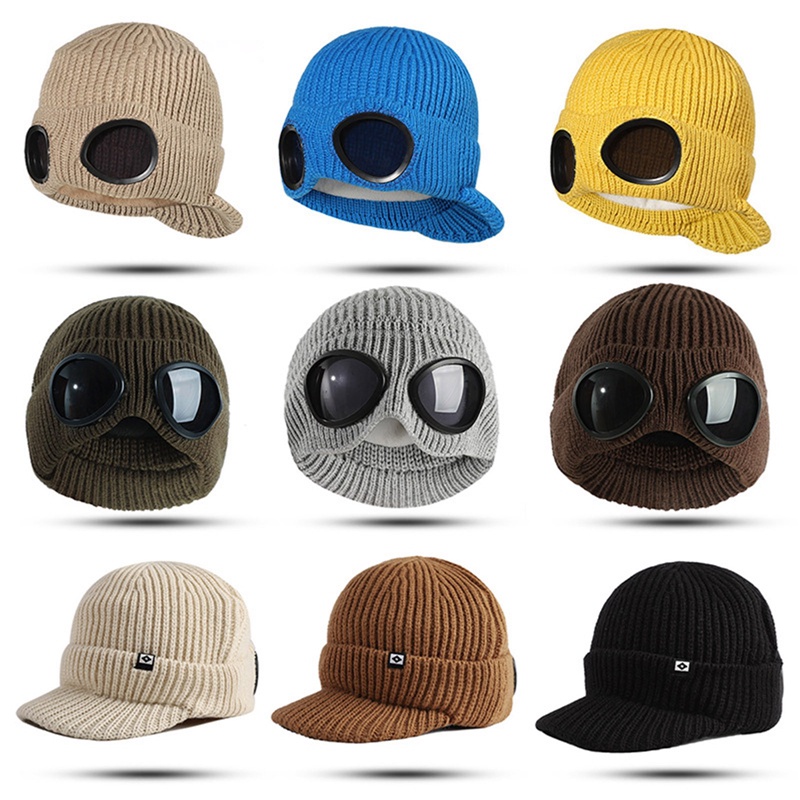 Fancysip Mũ Phi Công Dệt Kim Phối Lông Giữ Ấm Mùa Đông Phong Cách Hip Hop Đường Phố Cho Nam Và Nữ