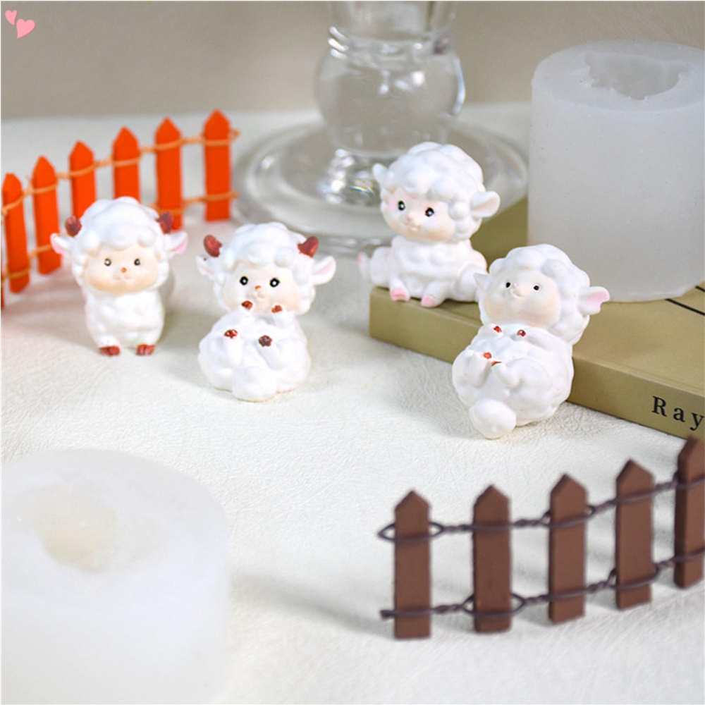 Khuôn Silicon Làm Nến Thơm Hình Cừu Hoạt Hình Ba Chiều Sáng Tạo DIY