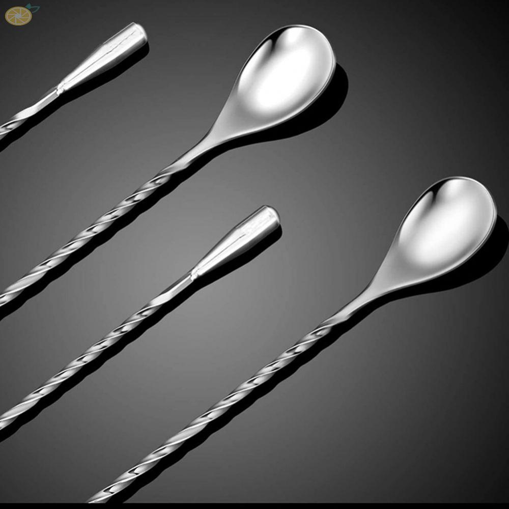 Muỗng Khuấy Cocktail 4x Bằng Thép Không Gỉ Tay Cầm Dài