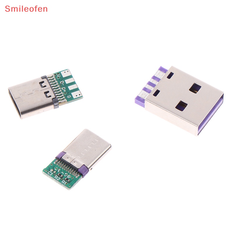 Set 5 Dây Cáp Chuyển Đổi Đầu Cắm / Ổ Cắm 12 / 24 Chấu Sang Cổng Cắm Hàn Và Bảng Mạch PCB USB 3.1 Type C Mới