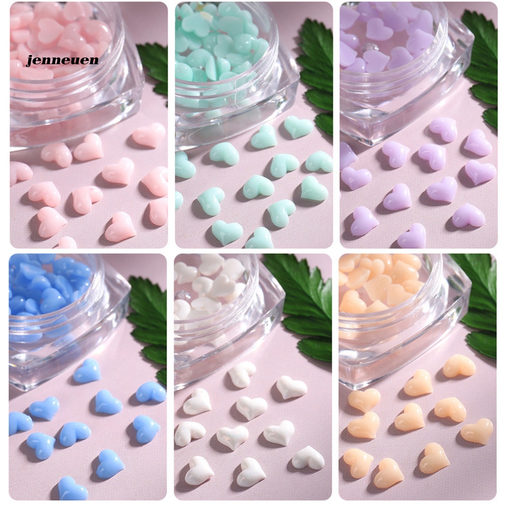 Bộ 40 Phụ Kiện Trang Trí Móng Tay Hình Trái Tim Đính Đá Xinh Xắn