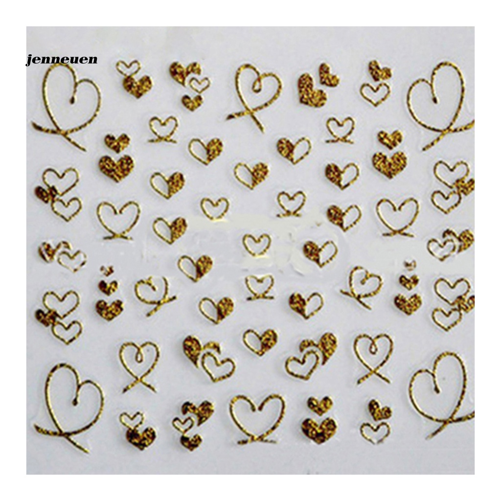 Miếng Dán Trang Trí Móng Tay Hình Trái Tim Xinh Xắn