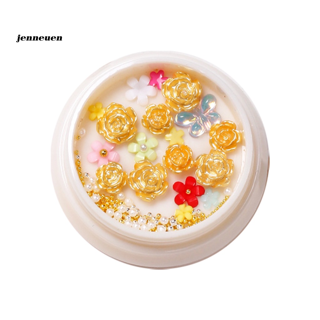 1 Hộp Hoa Trà 3D Lấp Lánh Không Phai Màu Trang Trí Móng Tay DIY