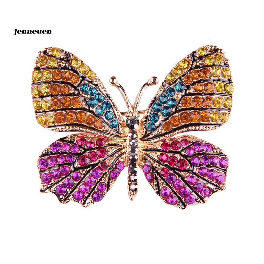 Ghim Cài Áo Hình Bướm Đính Đá Nhiều Màu Sắc Cho Nữ