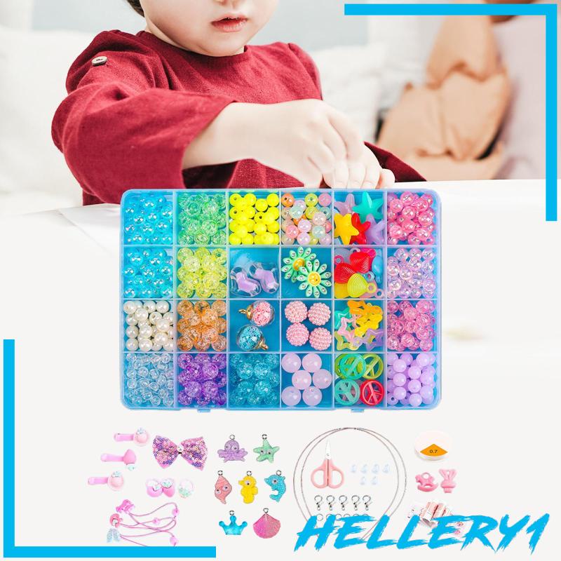Bộ Hạt Acrylic Nhiều Màu Sắc Dùng Làm Trang Sức Cho Bé