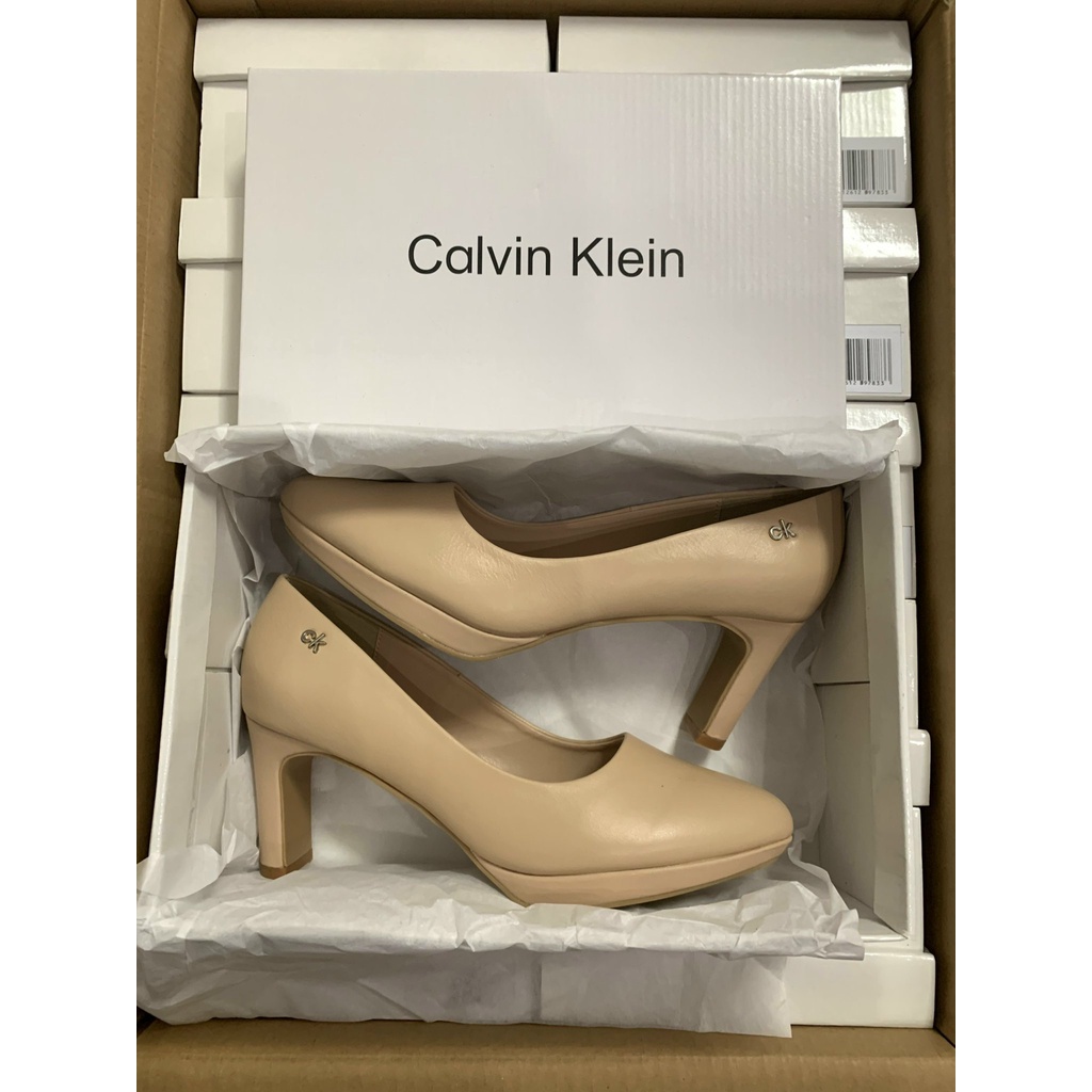 Giày CK trơn 2 đế, mũi nhọn, gót trụ 7cm