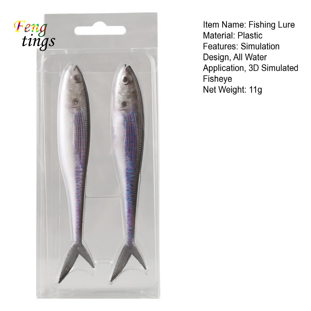 1 Set Mồi Câu Cá Giả 3D Bằng Nhựa Mềm 125cm / 11g