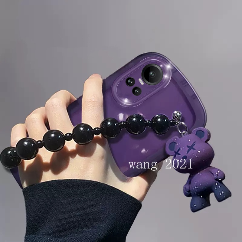 Ốp Điện Thoại Dẻo Trong Suốt Màu Trơn Kèm Vòng Đeo Tay & Búp Bê Cho OPPO Reno10 Pro + Plus 5G Reno 10 Reno10Pro + OPPO A78 NFC 4G 2023