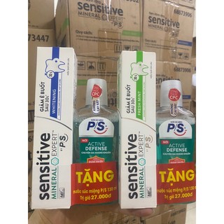 Kem đánh răng P/S hỗ trợ giảm ê buốt bạc hà Sensitive Expert Fresh Mint tặng súc miệng