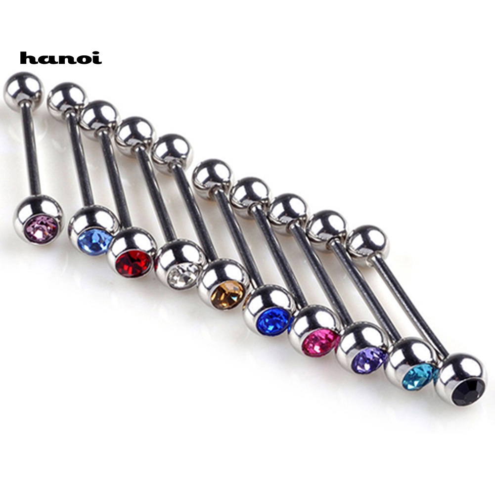 Set 10 Khuyên Lưỡi Đính Đá Cá Tính Unisex