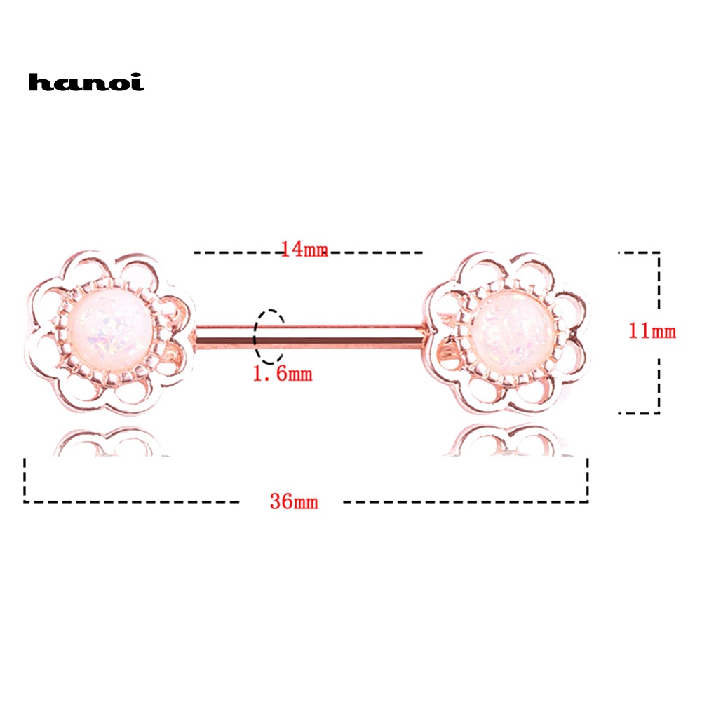 1 Khuyên Xỏ Cơ Thể Hình Bông Hoa Bằng Thép Không Gỉ