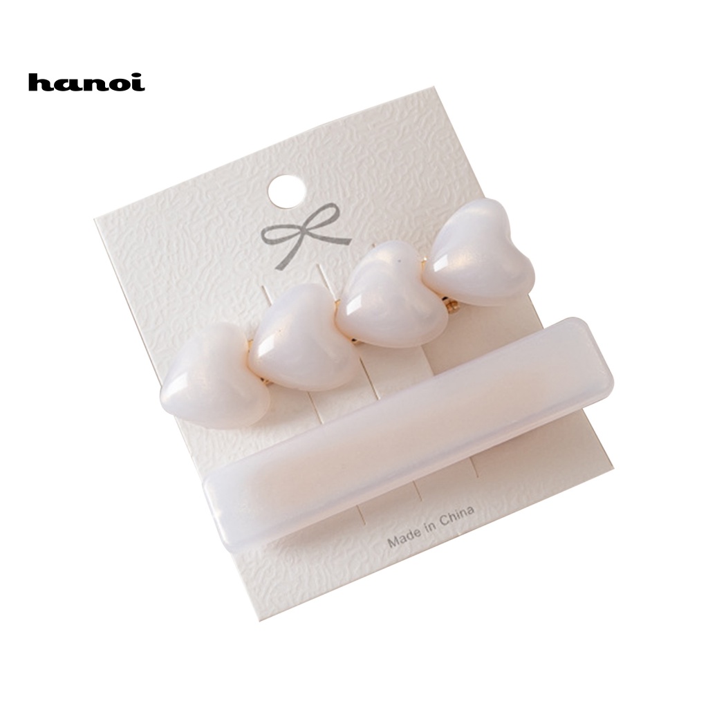 1 Cặp Kẹp Tóc Mái Trong Suốt Gọn Nhẹ Chống Trượt Hình Trái Tim Màu Gradient Dành Cho Nữ