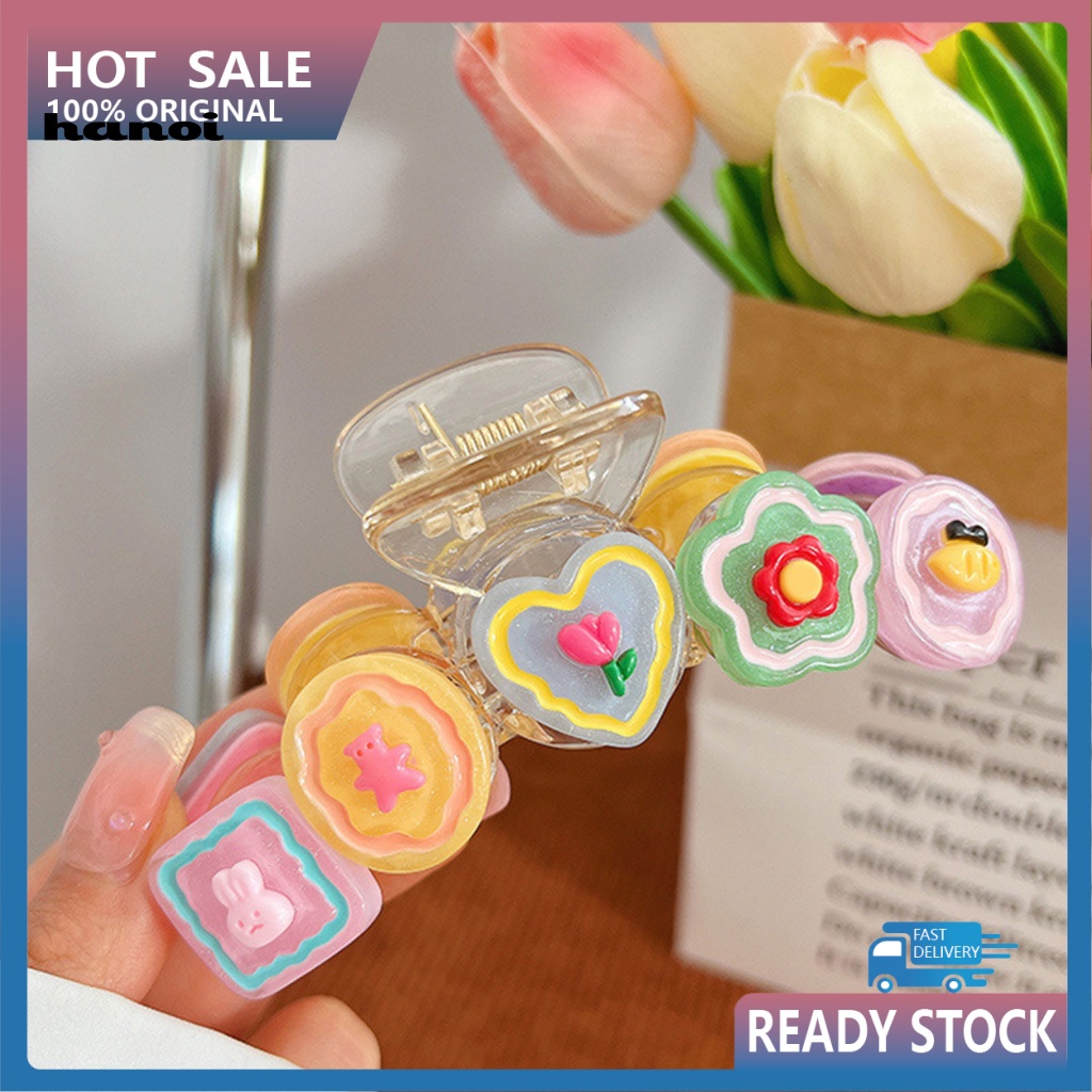 Kẹp Tóc Nhựa Họa Tiết Hoạt Hình Màu Kẹo Ngọt Dành Cho Nữ
