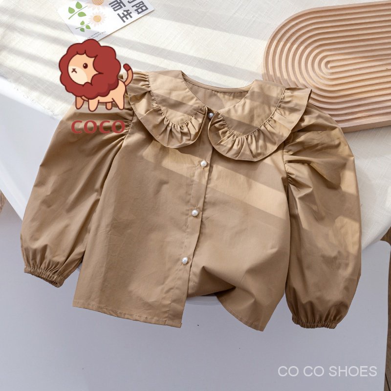 Áo Sơ Mi Ren Màu Trơn Phong Cách Hàn Quốc Thời Trang Mùa Thu Hàng Mới Dành Cho Bạn Gái