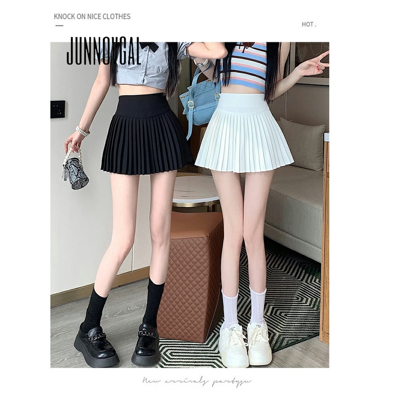 Chân váy JUNNOVGAL có lót chống lộ cạp cao co giãn thời trang