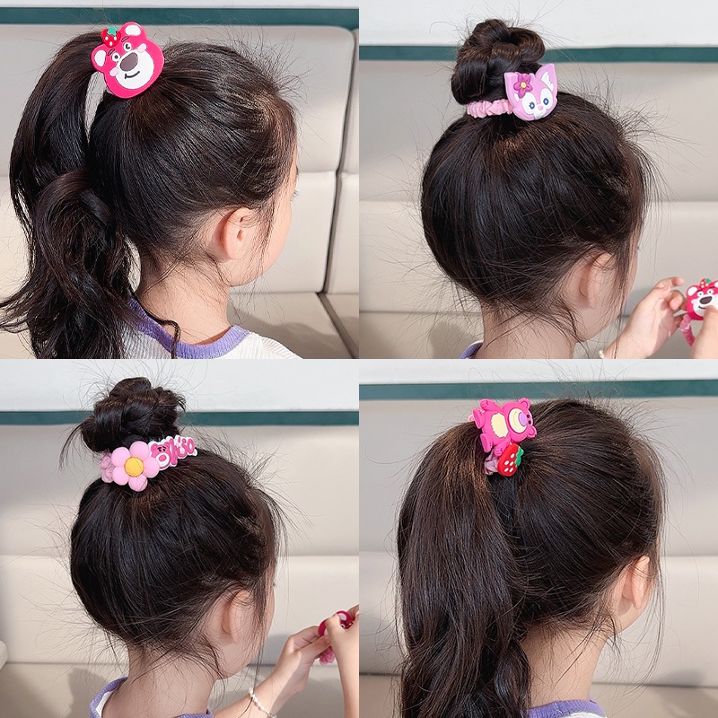 Set 5 Dây Buộc Tóc Đính Ruy Băng Cho Bé Gái