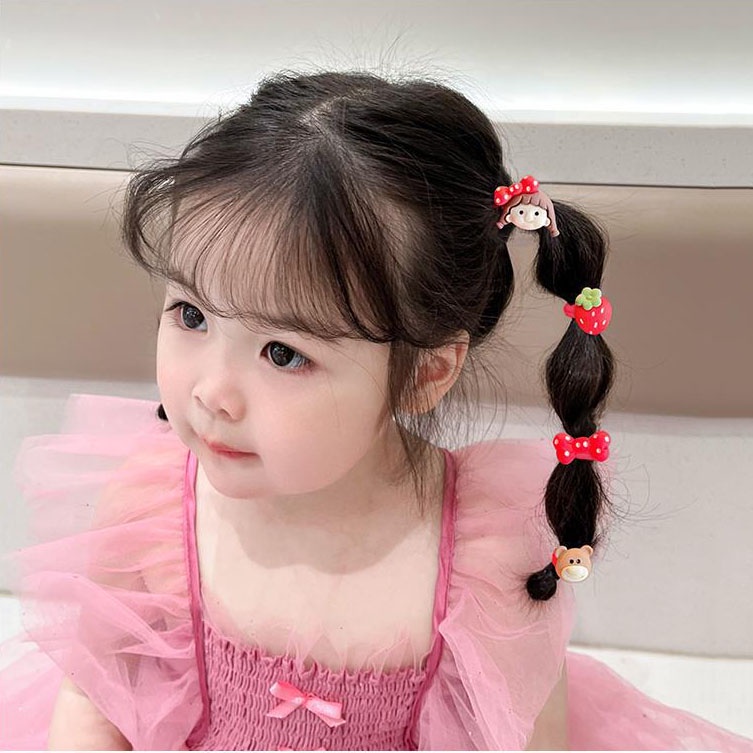 Dây Buộc Tóc Cao Su Co Giãn Phong Cách Hàn Quốc Dễ Thương Cho Bé Gái