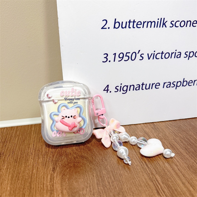 Vỏ Bảo Vệ Hộp Sạc Tai Nghe Bluetooth Không Dây Airpods1 / 2 3 Pro Pro2 Air Pods Pro 3 Hình Mèo Dễ Thương Ốp