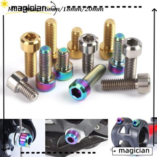 Bu lông cố định trục xe đạp hợp kim titan đầu hình nón nhiều màu sắc tùy chọn 10mm/ 16mm/ 18mm/ 20mm M6 tiện lợi