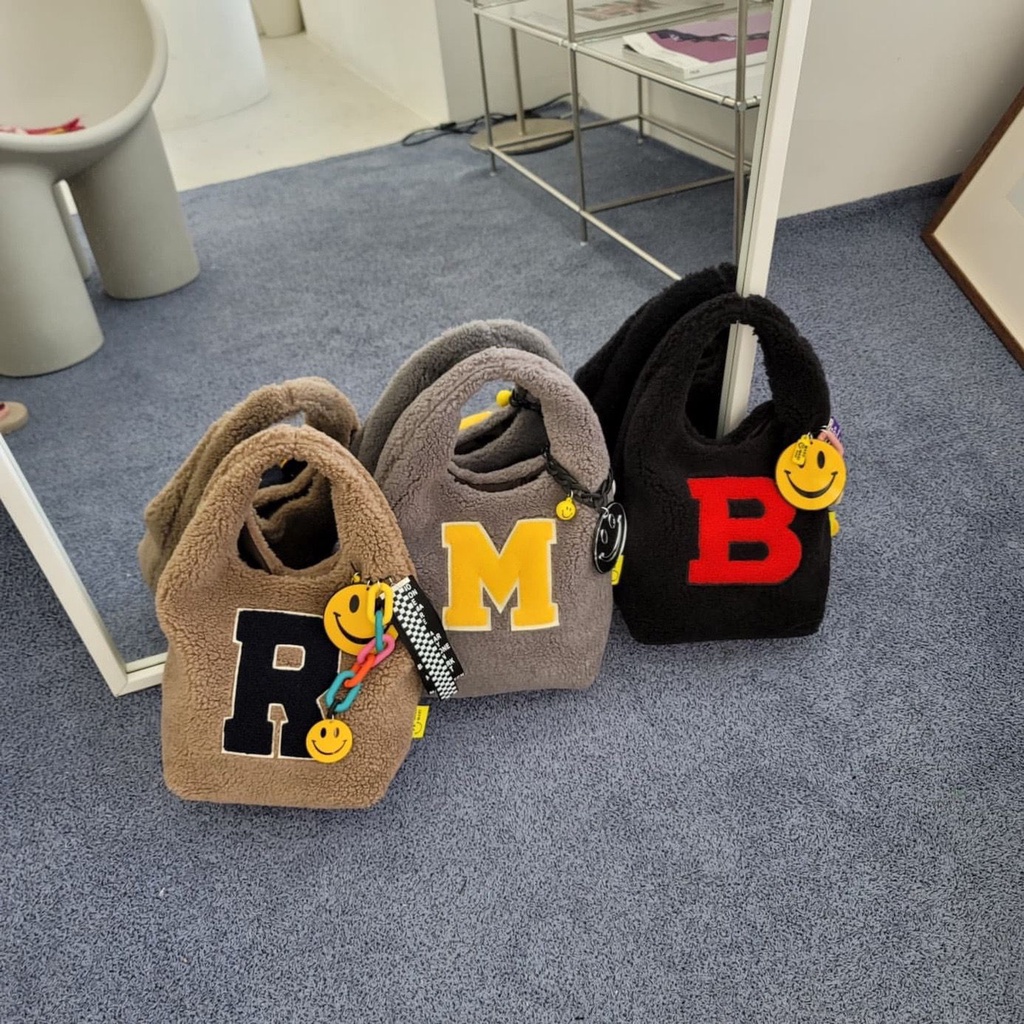 Túi Xách Lông Cừu Cỡ Lớn Thêu Họa Tiết Thời Trang Mùa Đông Cho Nữ