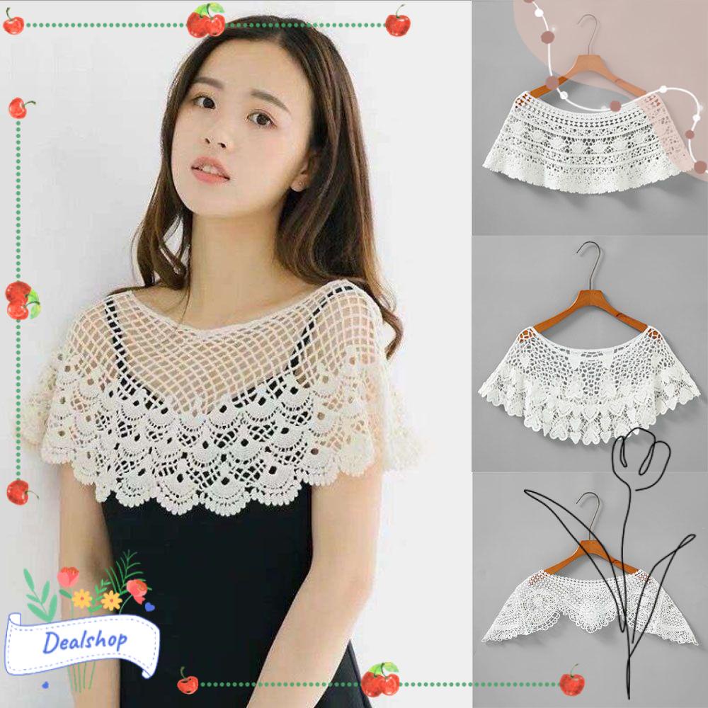 Áo Choàng Len Móc Rỗng Dáng Ngắn Phong Cách Vintage Cho Nữ