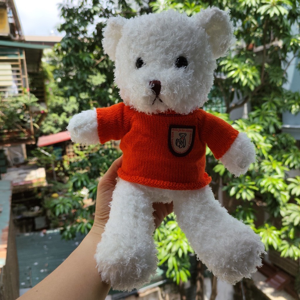 Gấu Bông Teddy Head Tales Mặc Áo Thú Nhồi Bông Lông Xù Size 30cm CarynShop