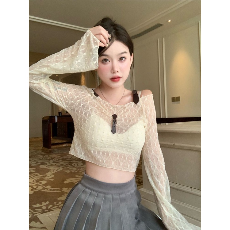 Áo Thun Dài Tay Thiết Kế Mỏng Thời Trang Mùa Hè Theo Phong Cách Pháp