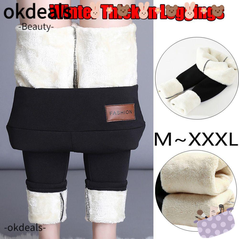 Quần Legging Bằng Len Cừu Dày Dặn Giữ Ấm Eo Cao Thời Trang Dành Cho Nữ